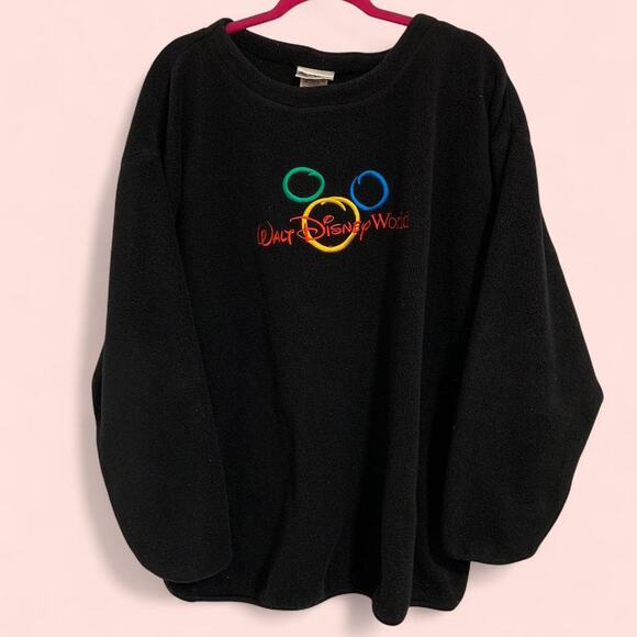 Walt Disney World Mickey Mouse Embroidered Fleece Jacket Early 2000s size XL - Picture 1 of 6